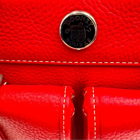 Dooney & Bourke red, pebbled leather double pocket tote. NWOT - Picture 2 of 12